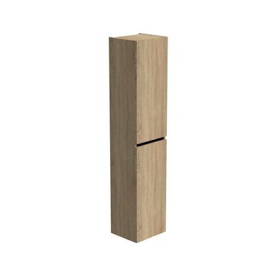 Thebalux Type badkamerkast 35x165X29cm greeplijst mat zwart linksdraaiend 2 deuren met softclose MDF/spaanderplaat sequoia