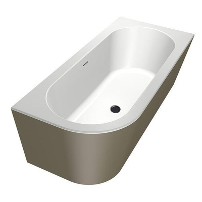 Xenz charley xs baignoire d'angle, droite 165x75 bicolor blanc/argile incl. 7006 remplissage de baignoire combi blanc brillant