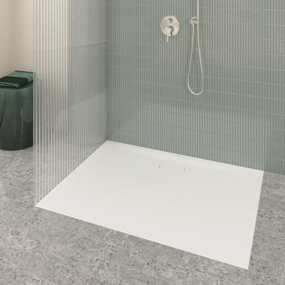 Villeroy & Boch Ecora douchebak - 120x90x3.5cm - afvoer lange zijde - white alpine (wit)