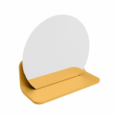 Mondiaz SPOT miroir – Ø 30 cm – avec tablette – Ocher (jaune)