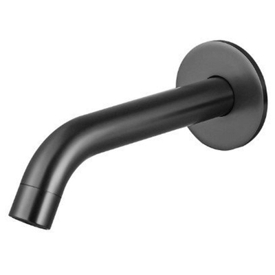 Fortifura Calvi Ensemble de robinet de baignoire - bec - 22cm réductible - flexible en métal - douchette ronde - partie encastrable - support mural - gunmetal PVD brossé