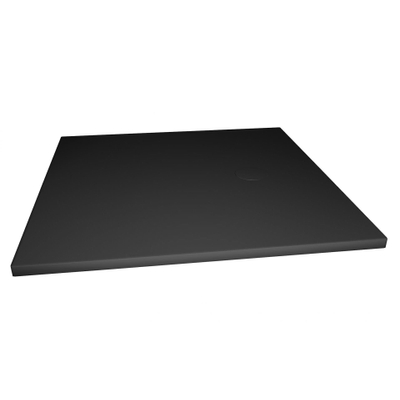 Xenz Flat Plus receveur de douche 100x100cm carré ébène (noir mat)