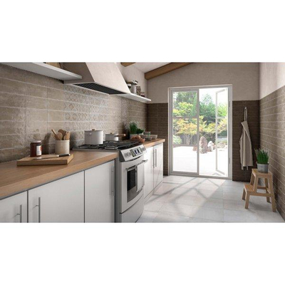 ÉCHANTILLON Roca Maiolica Carreau mural 11x25cm 7mm éclat blanc Taupe