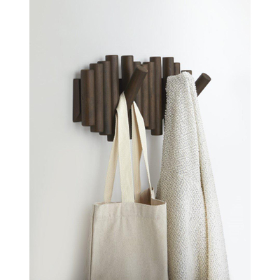Umbra Picket handdoekhaak 38x17x4cm Dennenhout Verouderd walnoot TWEEDEKANS