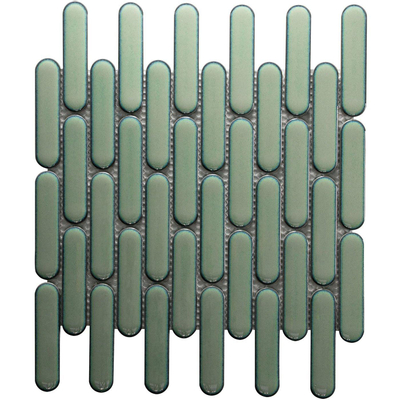 La Mosaic Factory Sevilla carreau mosaïque - 30x30cm - carrelage mural - Ovale - Porcelaine Vert Clair Brillant
