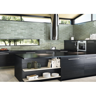 SAMPLE Cifre Cerámica Opal Turquoise brillant Carreau mural Aspect vintage Brillant Vert