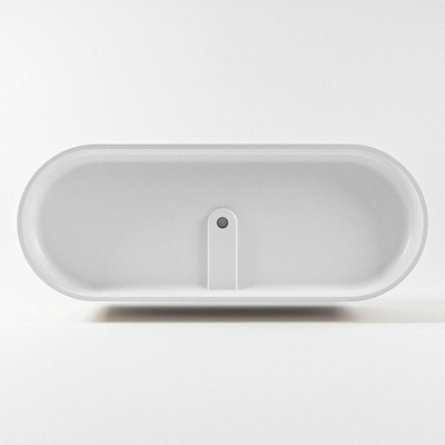 MONDIAZ NOBLE baignoire îlot - 180x75cm - solid surface - lin mat / talc (beige / blanc)