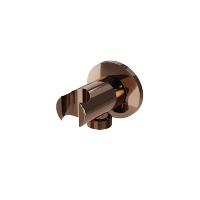 Fortifura Calvi Ensemble de douche à encastrer - thermostatique - bras mural - douche principale de 30 cm - douchette ronde - flexible de douche lisse - Cuivre brossé PVD (Cuivre)
