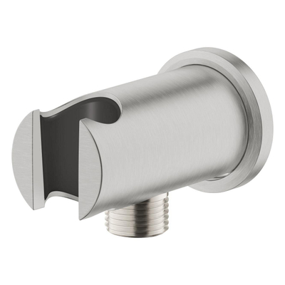 Grohe Rainshower Wandaansluitbocht - 1/2" - met houder - ronde rozet - Supersteel (RVS)