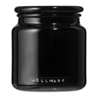 Wellmark Bougie parfumée noir verre Fresh Linnen texte JUST RELAX Black label MODÈLE D'EXPOSITION