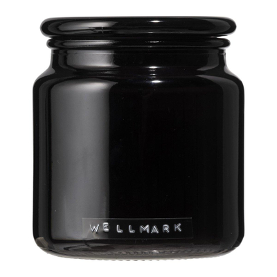 Wellmark Bougie parfumée verre Noir Fresh Linnen texte JUST RELAX