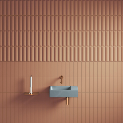 Clou Flush 3 lave-mains 36x18cm sans trou de robinet à droite mat bleu ker.