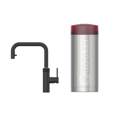 Quooker BE Flex Square Robinet d'eau bouillante - bec pivotant et extractible - réservoir Combi+ - Eau chaude / bouillante - noir