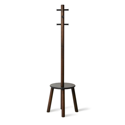 Umbra Pillar handdoekrek 50x50x165cm Rubberhout Zwart walnoot SHOWROOMMODEL