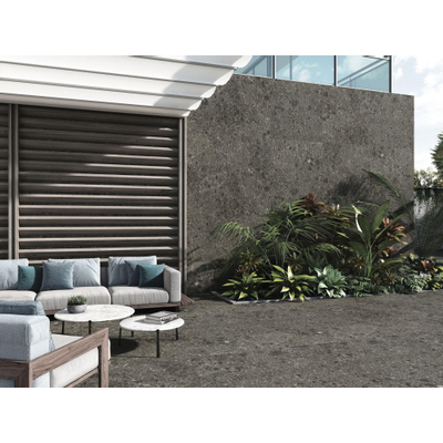 Baldocer Ceramica Nover carrelage mural et de sol - 60x60cm - 9.5mm - Carré - rectifié - Terrazzo - Noir mat