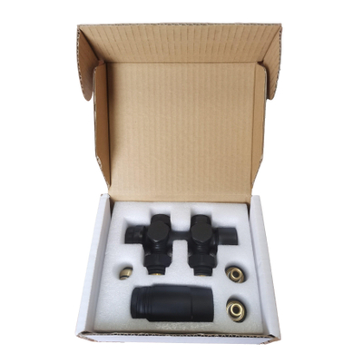 Rosani Classic ensemble de raccordement de radiateur universel droit et coudé noir mat