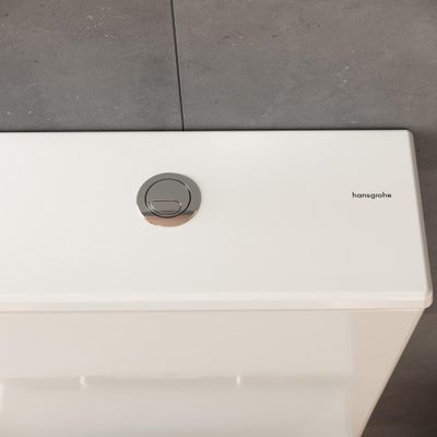 Hansgrohe EluPura Original S duoblok 640 met horizontale uitgang AquaChannel Flush met opbouw reservoir en toiletzitting wit