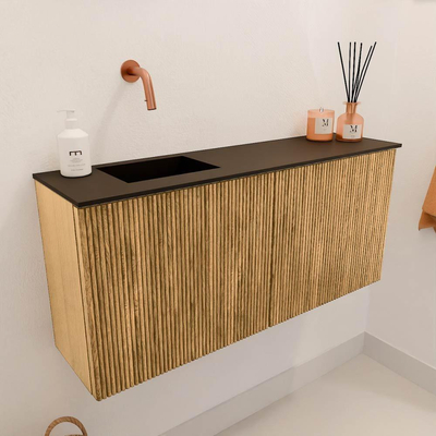 Mondiaz JOYA 90cm toiletmeubel - kleur Oak - Wastafel FAYE positie Links Zonder kraangat kleur Urban.
