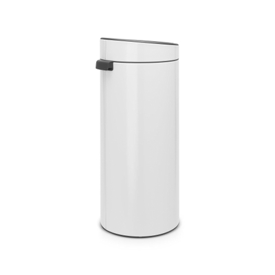 Brabantia Touch Bin Poubelle - 30 litres - seau intérieur en plastique - blanc