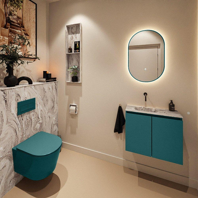 MONDIAZ TURE-DLUX 60cm toiletmeubel Smag. EDEN wastafel Glace positie links. Zonder kraangat.