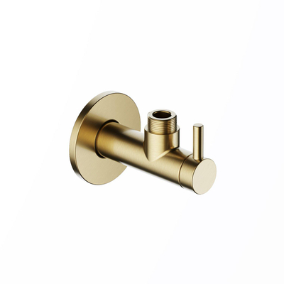 Hotbath Pal hoekstopkraan rond met filter 1/2" messing geborsteld PVD
