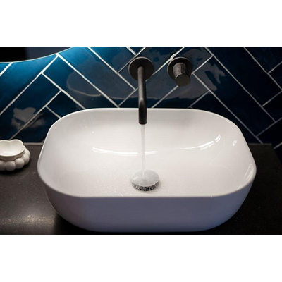 Saniclass San Vasto Waskom opbouw - 50x40x15cm - zonder overloop - rechthoek - keramiek - glanzend wit