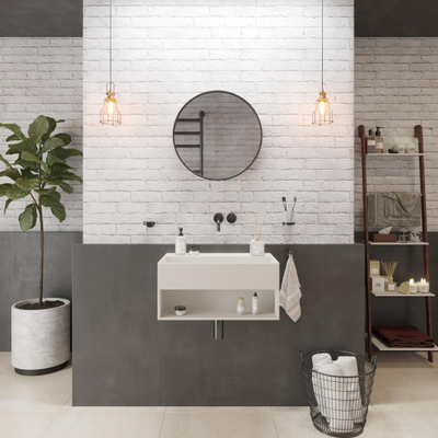 Ideavit Solidbliss Lavabo standard Rectangulaire 60x40x28cm sans trou pour robinet Solid surface Blanc mat