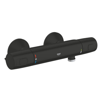 Grohe Precision Trend QuickFix Douchekraan - thermostatisch - met omstel - met koppelingen - HOH=12cm - matte black (mat zwart)