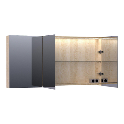 BRAUER Impress Deluxe armoire de toilette – 139 x 70 x 15 cm – LED indirecte – Sunlit