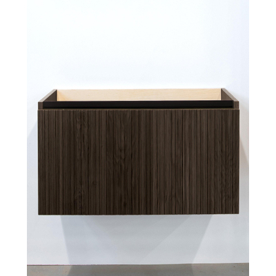 Saniclass Holz Base Badkameronderkast - 80cm - 1 lade - greeploos - donker eiken SHOWROOMMODEL