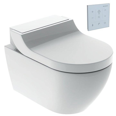 Geberit AquaClean Tuma Comfort Douchewc decorplaat - glas - met wandbediening - wit glans