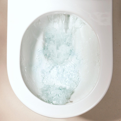 Hansgrohe EluPura Original S duoblok 640 met horizontale uitgang AquaChannel Flush met opbouw reservoir en toiletzitting wit