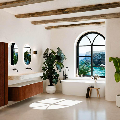 MONDIAZ THOR-DLUX 160cm badmeubel ronding links + rechts kleur Ruby met 1 lade en 2 deuren. Vrijhangende wastafel CLOUD Dubbel zonder kraangat kleur Ostra.