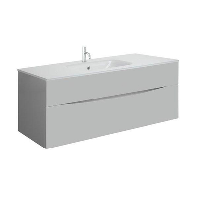 Crosswater Glide II Ensemble de meuble - 100x45x52cm - 2 tiroirs - sans poignées - Storm Grey - lavabo Ice White - 1 trou de robinet