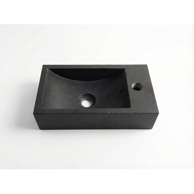 Saniclass Noche Lave-mains 40x22cm pierre naturelle foncé Noir