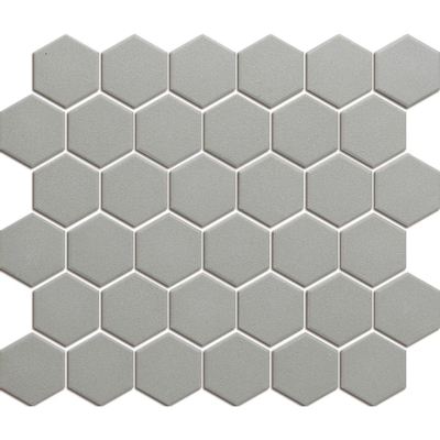 The Mosaic Factory London mozaïektegel - 28.2x32.1cm - wand en vloertegel - Zeshoek/Hexagon - Porselein Dark Grey Mat