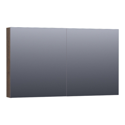 BRAUER Plain Spiegelkast - 120x70x15cm - 2 links/rechtsdraaiende spiegeldeuren - hout - black oak