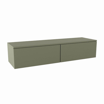 MONDIAZ ALAN MODULE Meuble sous-lavabo - 140x45x30cm - 2 tiroirs - push to open - MDF - Army mat