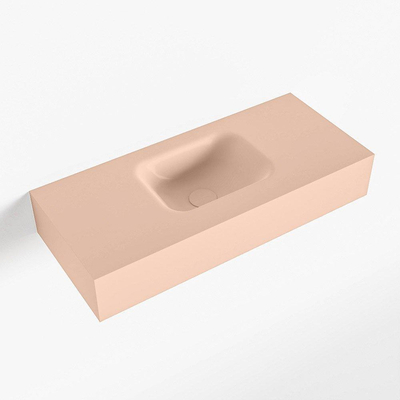 Mondiaz LEX Fontein - 70x30x12cm - wasbak midden - zonder kraangaten - solid surface - Rosee