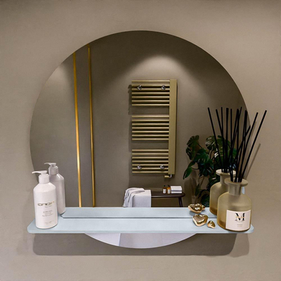 Mondiaz SPOT spiegel – Ø70 cm – met planchet – Clay (bruin)