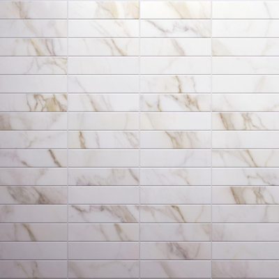 Terravito Tovaro wandtegel - 7.5x30cm - Marmerlook - Gold mat (wit)