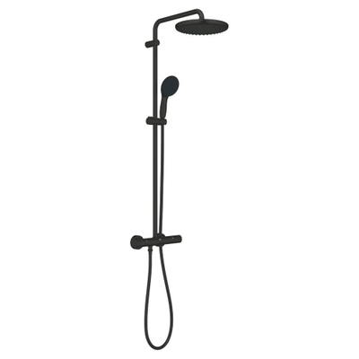 GROHE Vitalio Start 250 Regendoucheset - hoofddouche 25cm - ronde handdouche - 2 straalsoorten - met douchethermostaat - mat zwart