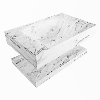 MONDIAZ ALAN - DLUX Badkamermeubelset - 70cm - planchet - Glace - vrijhangende wastafel - wasbak midden - 1 kraangat - Glace