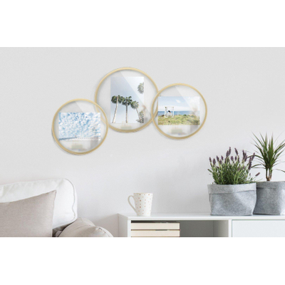 Umbra Infinity cadre photo 26x30x10cm à poser rond Iron or mat