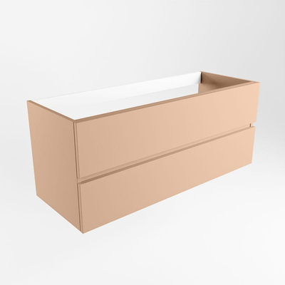 MONDIAZ VICA Meuble sous lavabo - 2 tiroirs - 120cm - Rosee - Découpe gauche dans le tiroir - version XL 60cm - hauteur