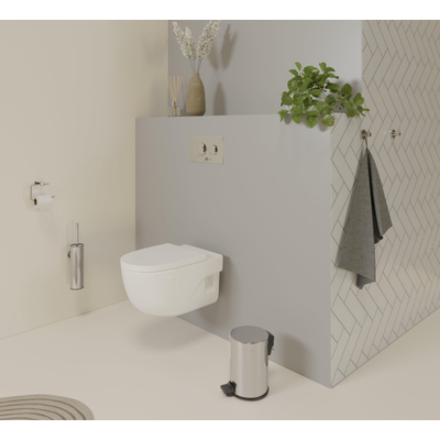 Fortifura Calvi toiletborstelhouder - gesloten model - wand - rond - chroom