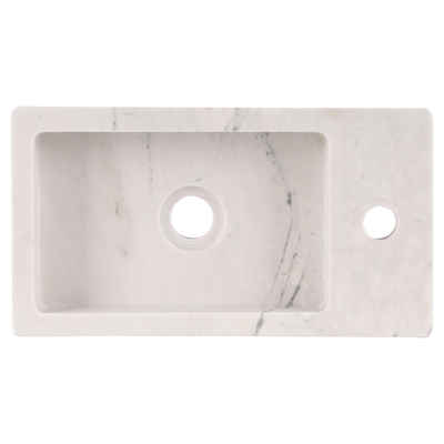 Differnz Hura Lave-mains - 40x22x9cm - Pierre marbrée - blanc
