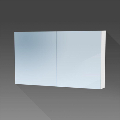 BRAUER Impress Deluxe spiegelkast - 120x70x15cm - interne en externe verlichting - 2 dubbelzijdige spiegeldeuren - mat wit