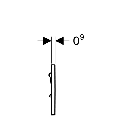 Geberit type 01 urinioir bedieningsplaat - pneumatisch - vierkant - Gitzwart RAL 9005
