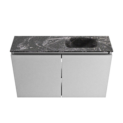 MONDIAZ TURE-DLUX 80cm toiletmeubel Plata. EDEN wastafel Lava positie rechts. Met 1 kraangat.